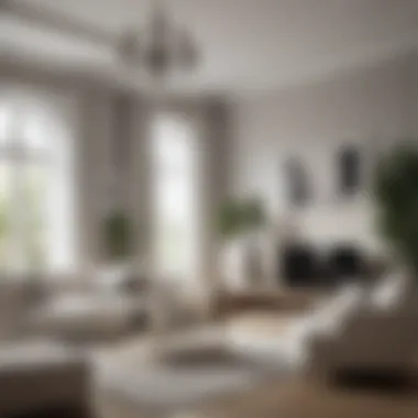Elegant Living Room Showcasing Monochromatic Scheme Elegant living room showcasing a monochromatic color scheme