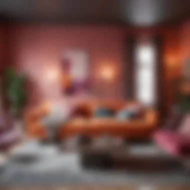 Modern Living Room with Vibrant Color Palette Modern living room with a vibrant color palette