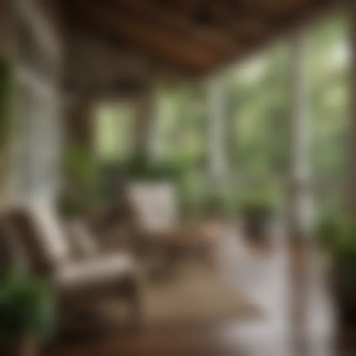 Inviting porch scene with classic country furniture and greenery