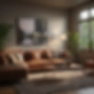 Showcasing ambient lighting in a modern living room