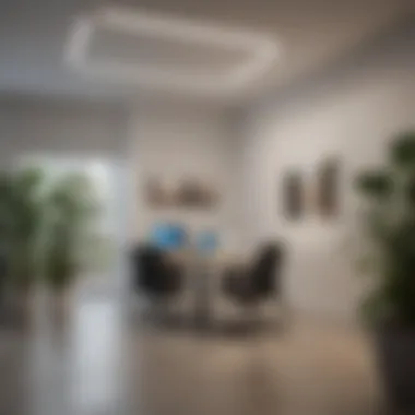 Innovative smart lighting solutions in a contemporary office