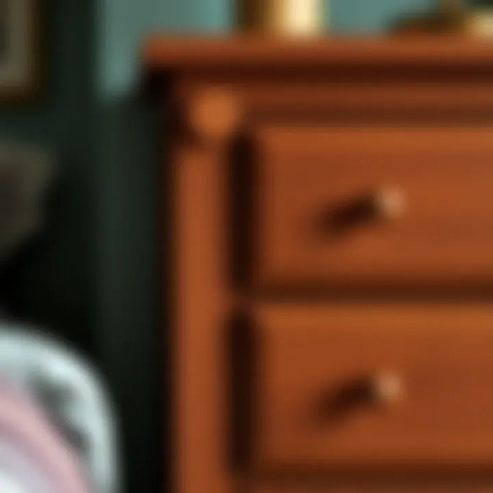 Detailed View of Solid Wood Dresser Highlighting Craftsmanship Detailed view of solid wood dresser highlighting craftsmanship