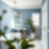 Elegant bathroom with a serene blue and white color scheme