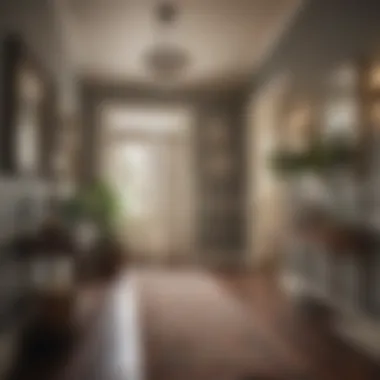 Chic entry area showcasing a blend of modern and vintage decor elements