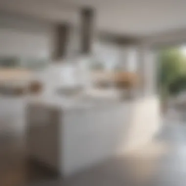 Bright white kitchen illuminated by natural light