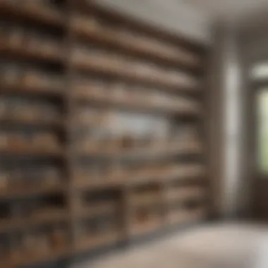 Elegant pantry showcasing open shelving and organized jars