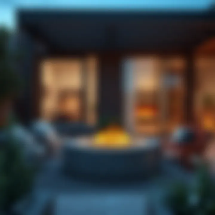 Stylish modern interior fire pit design