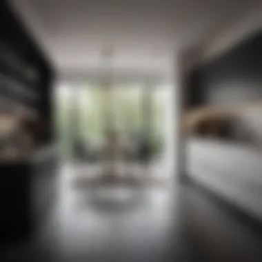 Chic Black and White Kitchen Design Stylish kitchen featuring a bold black and white color palette
