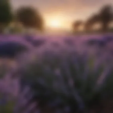 Lavender in a Beautifully Designed Landscape Lavender integrated into a beautifully designed landscape