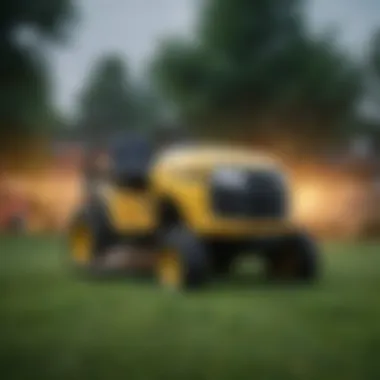 Highlighting Durability in Lawn Tractors Lawn tractor on display showing durability features and build quality