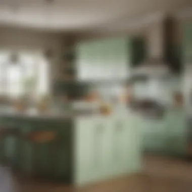 Beautifully Styled Kitchen with Light Green Cabinets Beautifully styled kitchen showcasing light green cabinets and vibrant decor