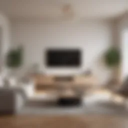 Serene minimalist living room showcasing neutral tones and open space