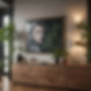 Stylish Above Cabinet Decor with Plants and Art Stylish use of plants and art pieces above cabinets in a modern living space