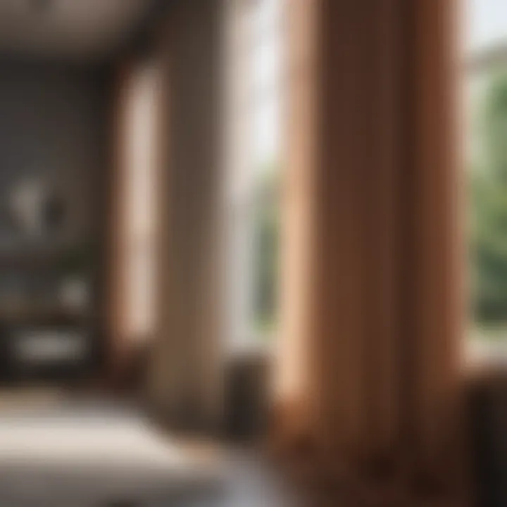 Variety of curtain blind styles displayed in a showroom