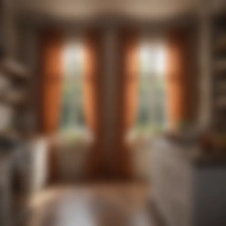 Cozy kitchen with warm-toned curtains