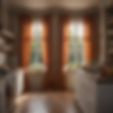 Cozy Kitchen with Warm-Toned Curtains Cozy kitchen with warm-toned curtains
