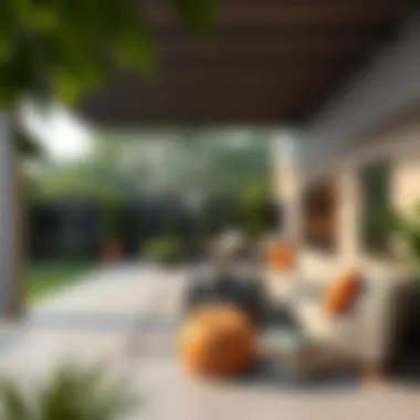 Well-designed outdoor space with seating and greenery