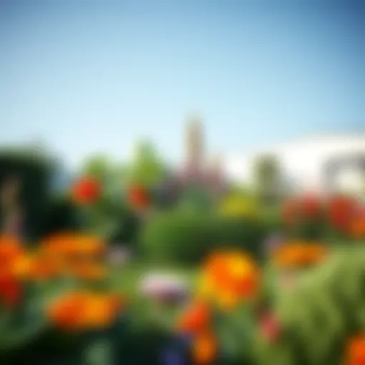 Vibrant garden with diverse plants and flowers