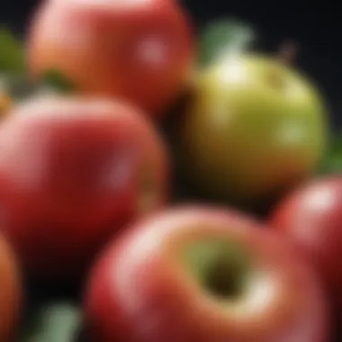 Close-up view of Opal Sweet apples showcasing their unique color and texture
