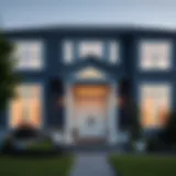 Elegant home featuring a striking navy blue trim