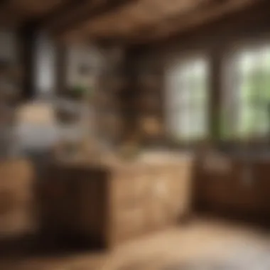 Rustic kitchen featuring natural wood elements and warm tones