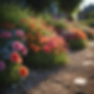 Colorful Flower Beds for Boundary Definition Vibrant flower beds marking boundaries