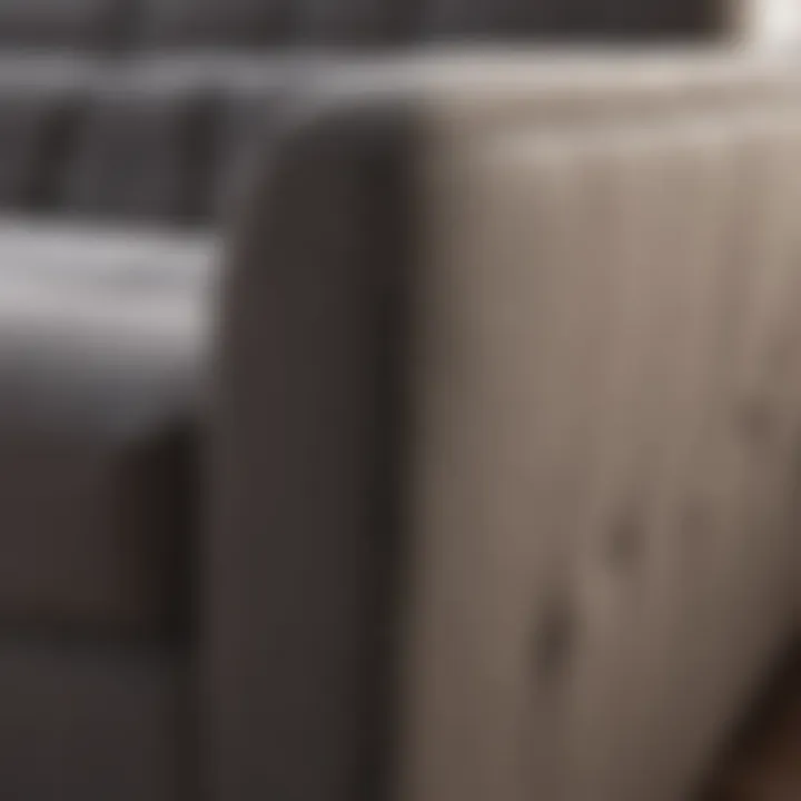 Close-up view of high-quality materials used in sleeper sofa construction