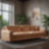 Luxurious sleeper sofa features a modern design in a cozy living room setting