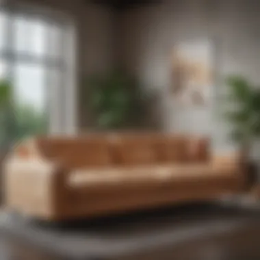 Luxurious Modern Design of a Sleeper Sofa Luxurious sleeper sofa features a modern design in a cozy living room setting