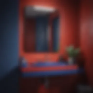 Color palette showcasing red and blue combinations for bathrooms