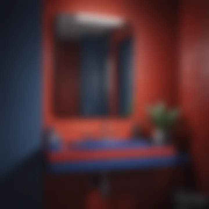 Color palette showcasing red and blue combinations for bathrooms
