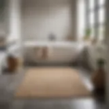 Elegant sisal bath mat with a minimalist design in a contemporary bathroom setting