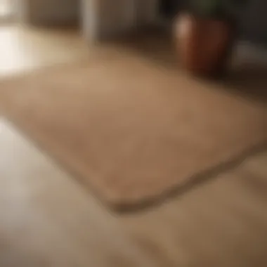 Sisal Mat on Wood Floor Sisal bath mat placed on a wooden floor, showcasing its functionality and aesthetic appeal