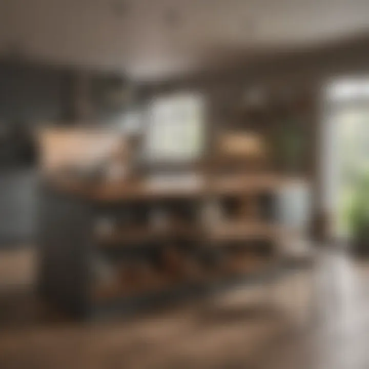 Cozy small kitchen with multifunctional dining island