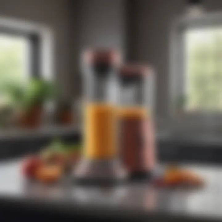 A sleek and modern smoothie maker on a kitchen countertop