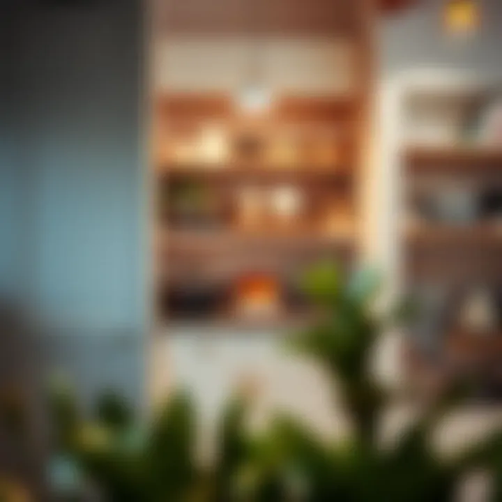 Custom shelving design integrated into a stylish kitchen