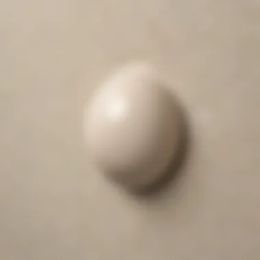 A close-up of the smooth texture of an eggshell cabinet finish