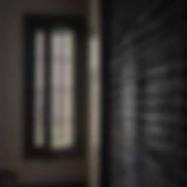 Textured Black Shutters for Sophisticated Interiors Close-up of textured black shutters adding sophistication