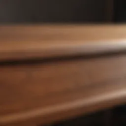 Smoothly painted wooden surface showcasing a rich finish