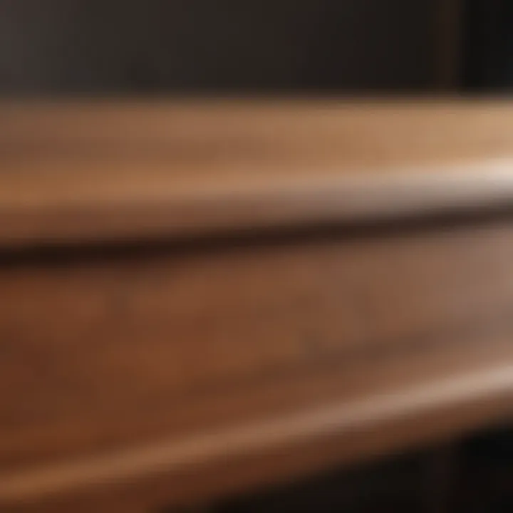 Smoothly painted wooden surface showcasing a rich finish
