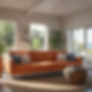 Functional Couch in Coastal Setting Functional beach cottage couch in a sunny room