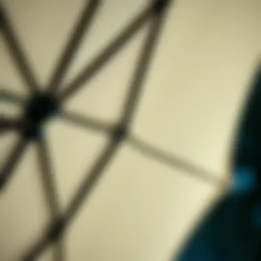 Close-up of high-quality materials used in a patio umbrella