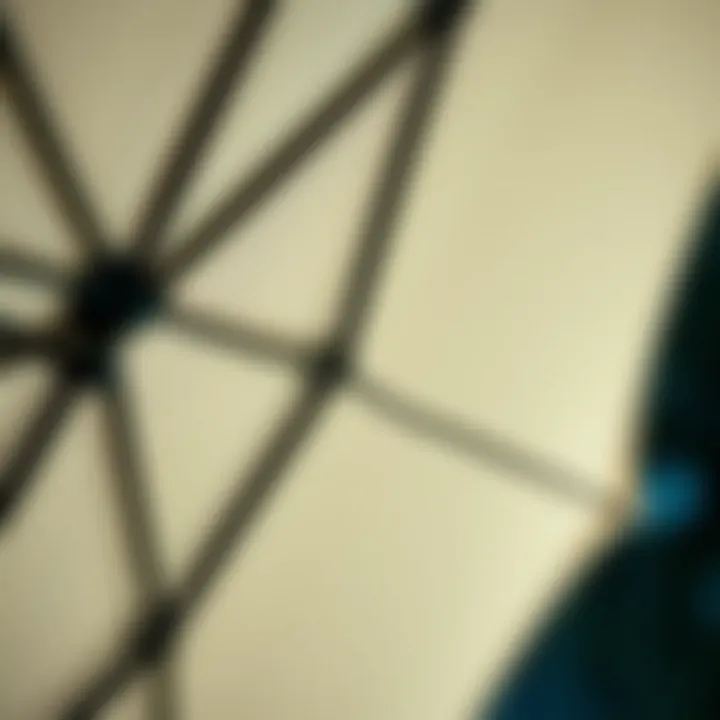 Close-up of high-quality materials used in a patio umbrella