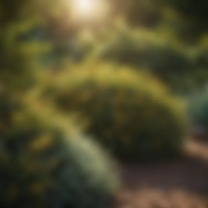 Diverse shrub species thriving in a sunlit garden