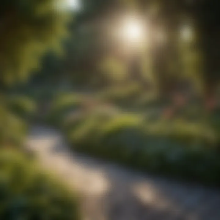 Garden layout highlighting morning sun exposure