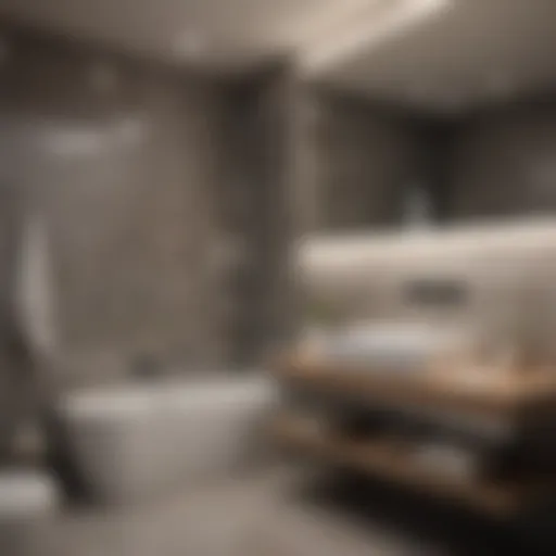 Modern small bathroom layout with sleek fixtures