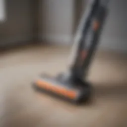 A close-up view of the Duoclean cordless vacuum showcasing its sleek design and advanced features.