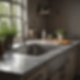 Sleek modern kitchen sink integrated into countertop