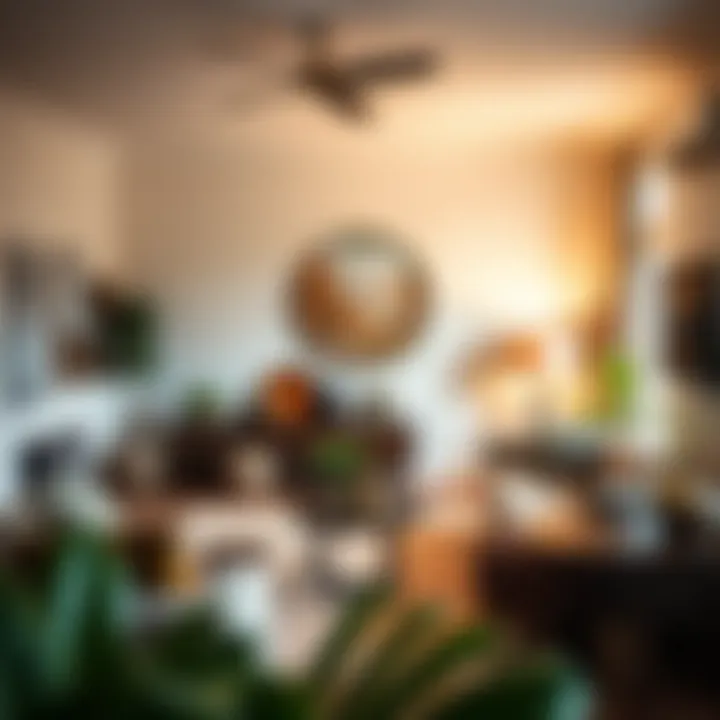 Welcoming Living Area with Unique Decor Elements Welcoming living area with unique decor elements in an Airbnb