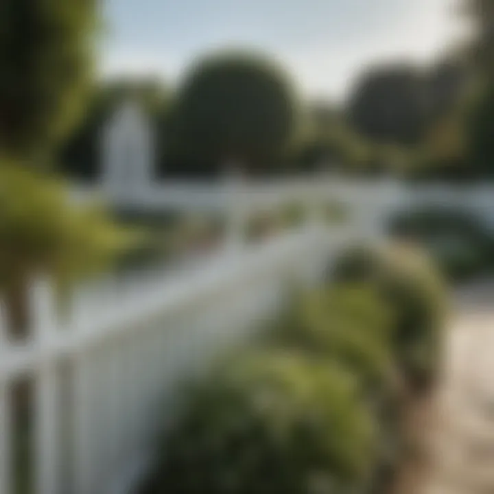 Beautifully landscaped garden with a little white fence enhancing the aesthetic